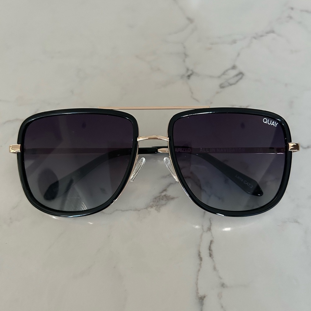Quay Black and Gold unisex sunglasses